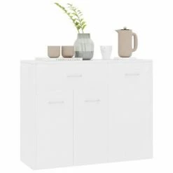 VidaXL Buffet Blanc 88x30x70 cm Bois d'ingénierie -Buffets & bahuts Soldes image 4 800675
