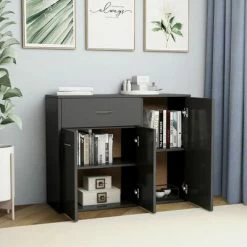 VidaXL Buffet Gris 88x30x70 cm Aggloméré -Buffets & bahuts Soldes image 4 800677