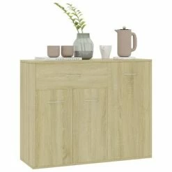 VidaXL Buffet Chêne sonoma 88x30x70 cm Aggloméré -Buffets & bahuts Soldes image 4 800678