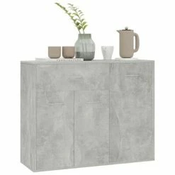 VidaXL Buffet Gris béton 88x30x70 cm Aggloméré -Buffets & bahuts Soldes image 4 800679