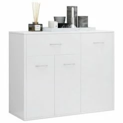 VidaXL Buffet Blanc brillant 88x30x70 cm Aggloméré -Buffets & bahuts Soldes image 4 800681