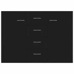 VidaXL Buffet Noir 88x30x65 cm Aggloméré -Buffets & bahuts Soldes image 4 800685