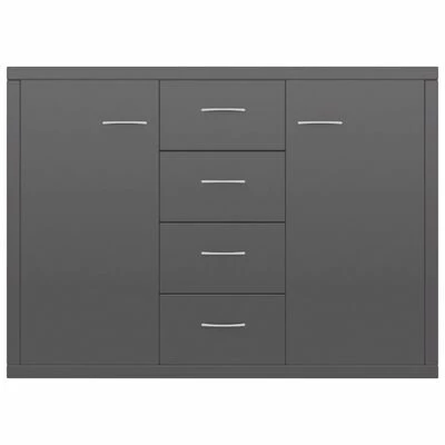 VidaXL Buffet Gris brillant 88x30x65 cm Aggloméré 4 VidaXL Buffet Gris brillant 88x30x65 cm Aggloméré – Image 4