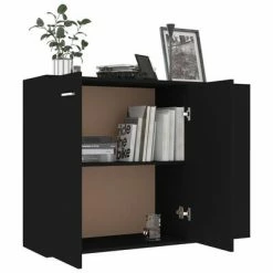 VidaXL Buffet Noir 105x30x75 cm Aggloméré -Buffets & bahuts Soldes image 4 800694