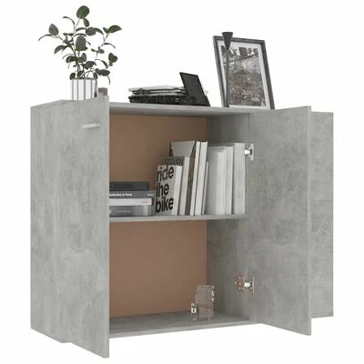 VidaXL Buffet Gris béton 105x30x75 cm Aggloméré 4 VidaXL Buffet Gris béton 105x30x75 cm Aggloméré – Image 4