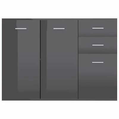 VidaXL Buffet Gris brillant 105x30x75 cm Aggloméré 4 VidaXL Buffet Gris brillant 105x30x75 cm Aggloméré – Image 4