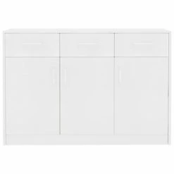 VidaXL Buffet Blanc 110x30x75 cm Aggloméré -Buffets & bahuts Soldes image 4 800702