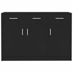 VidaXL Buffet Noir 110x30x75 cm Aggloméré -Buffets & bahuts Soldes image 4 800703