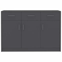 VidaXL Buffet Gris 110x30x75 cm Aggloméré -Buffets & bahuts Soldes image 4 800704