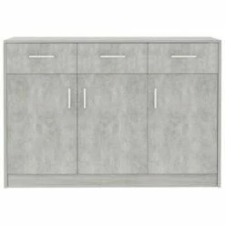 VidaXL Buffet Gris béton 110x30x75 cm Aggloméré -Buffets & bahuts Soldes image 4 800706