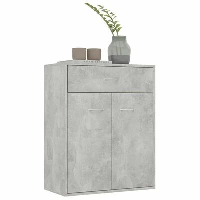 VidaXL Buffet Gris béton 60 x 30 x 75 cm Aggloméré 4 VidaXL Buffet Gris béton 60 x 30 x 75 cm Aggloméré – Image 4