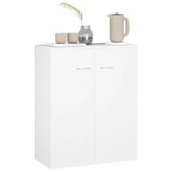 VidaXL Buffet Blanc 60 x 30 x 75 cm Aggloméré -Buffets & bahuts Soldes image 4 800729