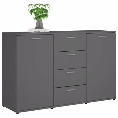 VidaXL Buffet Gris 120x35,5x75 cm Aggloméré 4 VidaXL Buffet Gris 120x35,5x75 cm Aggloméré – Image 4