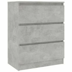 VidaXL Buffet Gris béton 60x35x76 cm Bois d'ingénierie -Buffets & bahuts Soldes image 4 801386