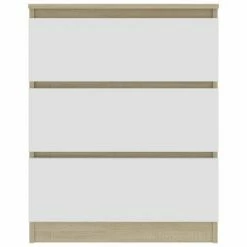 VidaXL Buffet Blanc et chêne sonoma 60x35x76 cm Bois d'ingénierie -Buffets & bahuts Soldes image 4 801387