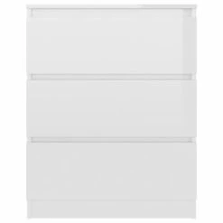 VidaXL Buffet Blanc brillant 60x35x76 cm Bois d'ingénierie -Buffets & bahuts Soldes image 4 801388