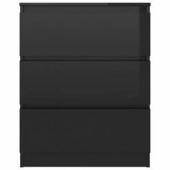 VidaXL Buffet Noir brillant 60x35x76 cm Bois d'ingénierie -Buffets & bahuts Soldes image 4 801389