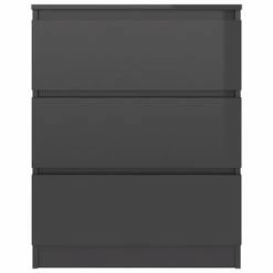 VidaXL Buffet Gris brillant 60x35x76 cm Bois d'ingénierie -Buffets & bahuts Soldes image 4 801390