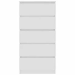 VidaXL Buffet à tiroirs Blanc 60x35x121 cm Aggloméré -Buffets & bahuts Soldes image 4 801409