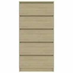 VidaXL Buffet à tiroirs Chêne sonoma 60x35x121 cm Aggloméré -Buffets & bahuts Soldes image 4 801412