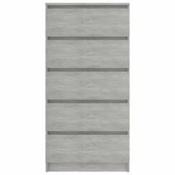 VidaXL Buffet à tiroirs Gris béton 60x35x121 cm Aggloméré -Buffets & bahuts Soldes image 4 801413