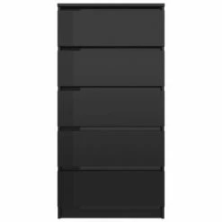 VidaXL Buffet à tiroirs Noir brillant 60x35x121 cm Aggloméré 9 VidaXL Buffet à tiroirs Noir brillant 60x35x121 cm Aggloméré -Buffets & bahuts Soldes image 4 801416
