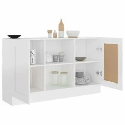 VidaXL Buffet Blanc 120x30,5x70 cm Aggloméré -Buffets & bahuts Soldes image 4 802777