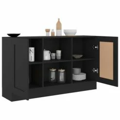VidaXL Buffet Noir 120x30,5x70 cm Aggloméré -Buffets & bahuts Soldes image 4 802778