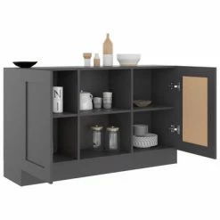 VidaXL Buffet Gris 120x30,5x70 cm Aggloméré -Buffets & bahuts Soldes image 4 802779