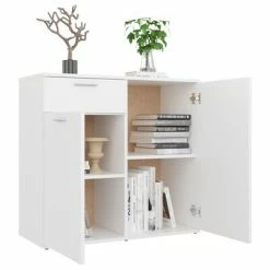 VidaXL Buffet Blanc 80x36x75 cm Aggloméré -Buffets & bahuts Soldes image 4 805770