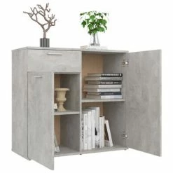VidaXL Buffet Gris béton 80x36x75 cm Aggloméré -Buffets & bahuts Soldes image 4 805774