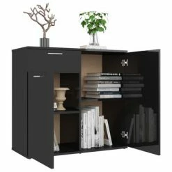 VidaXL Buffet Noir brillant 80x36x75 cm Aggloméré 9 VidaXL Buffet Noir brillant 80x36x75 cm Aggloméré -Buffets & bahuts Soldes image 4 805777