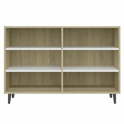 VidaXL Buffet Blanc et chêne sonoma 103,5x35x70 cm Aggloméré 4 VidaXL Buffet Blanc et chêne sonoma 103,5x35x70 cm Aggloméré – Image 4