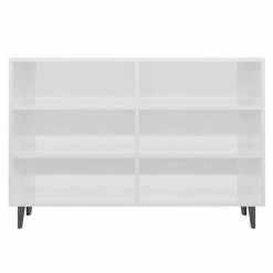 VidaXL Buffet Blanc brillant 103,5x35x70 cm Aggloméré -Buffets & bahuts Soldes image 4 806046