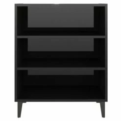 VidaXL Buffet Noir brillant 57x35x70 cm Aggloméré -Buffets & bahuts Soldes image 4 806065