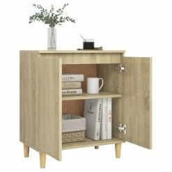 VidaXL Buffet avec pieds en bois Chêne sonoma 60x35x70 cm Aggloméré 9 VidaXL Buffet avec pieds en bois Chêne sonoma 60x35x70 cm Aggloméré -Buffets & bahuts Soldes image 4 806070