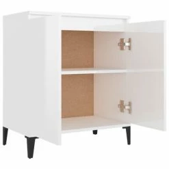 VidaXL Buffet Blanc brillant 60x35x70 cm Aggloméré -Buffets & bahuts Soldes image 4 806082