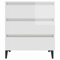 VidaXL Buffet Blanc brillant 60x35x69 cm Aggloméré -Buffets & bahuts Soldes image 4 806100