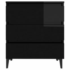 VidaXL Buffet Noir brillant 60x35x69 cm Aggloméré -Buffets & bahuts Soldes image 4 806101