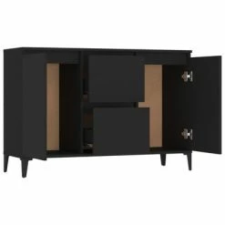 VidaXL Buffet Noir 104x35x70 cm Aggloméré -Buffets & bahuts Soldes image 4 806113