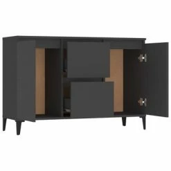 VidaXL Buffet Gris 104x35x70 cm Aggloméré 9 VidaXL Buffet Gris 104x35x70 cm Aggloméré -Buffets & bahuts Soldes image 4 806114