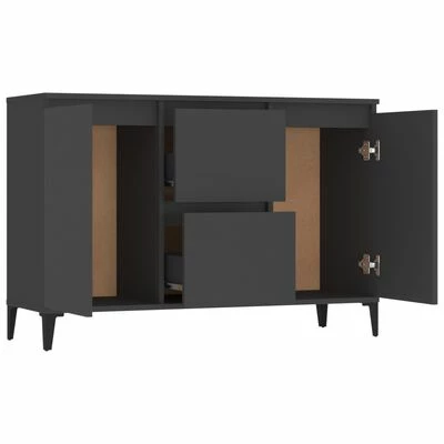 VidaXL Buffet Gris 104x35x70 cm Aggloméré 4 VidaXL Buffet Gris 104x35x70 cm Aggloméré – Image 4