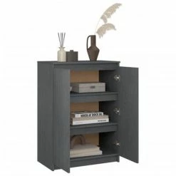 VidaXL Buffet Gris 60x36x84 cm Bois de pin massif 9 VidaXL Buffet Gris 60x36x84 cm Bois de pin massif -Buffets & bahuts Soldes image 4 808110