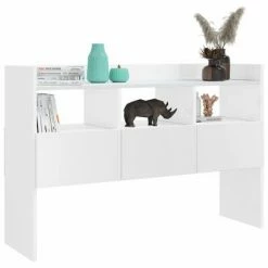 VidaXL Buffet Blanc brillant 105x30x70 cm Aggloméré -Buffets & bahuts Soldes image 4 808383