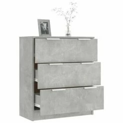 VidaXL Buffet Gris béton 60x30x70 cm Bois d'ingénierie -Buffets & bahuts Soldes image 4 811074