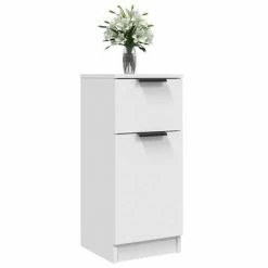 VidaXL Buffets 2 pcs Blanc 30x30x70 cm Bois d'ingénierie -Buffets & bahuts Soldes image 4 811116