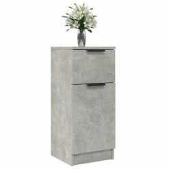 VidaXL Buffet Gris béton 30x30x70 cm Bois d'ingénierie -Buffets & bahuts Soldes image 4 811123