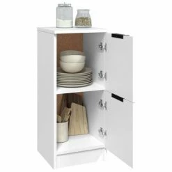 VidaXL Buffets 2 pcs Blanc 30x30x70 cm Bois d'ingénierie -Buffets & bahuts Soldes image 4 811170