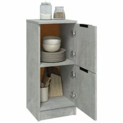 VidaXL Buffets 2 pcs Gris béton 30x30x70 cm Bois d'ingénierie -Buffets & bahuts Soldes image 4 811178