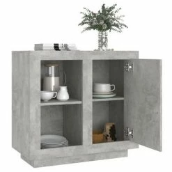 VidaXL Buffet Gris béton 80x40x75 cm 9 VidaXL Buffet Gris béton 80x40x75 cm -Buffets & bahuts Soldes image 4 811830